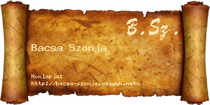 Bacsa Szonja névjegykártya